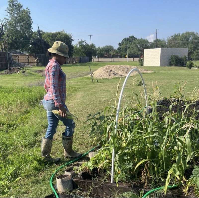 Community garden volunteers selfie